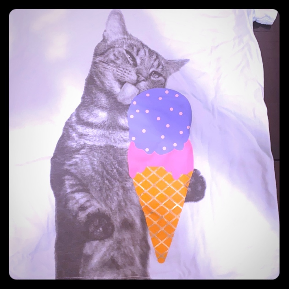 Cat eating ice cream T shirt